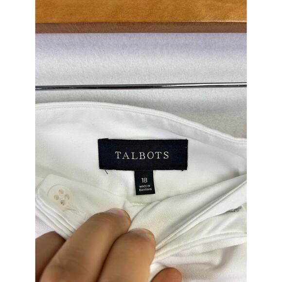 Woman's Talbots Heritage Copped Straight Leg white Dress Pants - Size 18 Formal - Picture 2 of 11